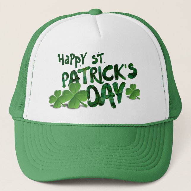 Truckerkepsen Lycklig Saint patrick's day Grönt Truckerkeps (Framsida)