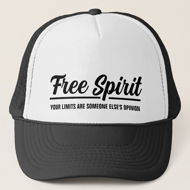 Truckerkepsen Modern Free Spirit Black Typography Keps (Framsida)