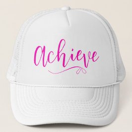 Truckerkepsen Shock rosa Achieve Script Typography Keps