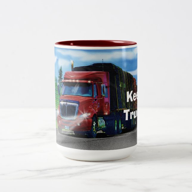 Truckers Big Rig Cargo Lastbil Coffee Mugg (Center)