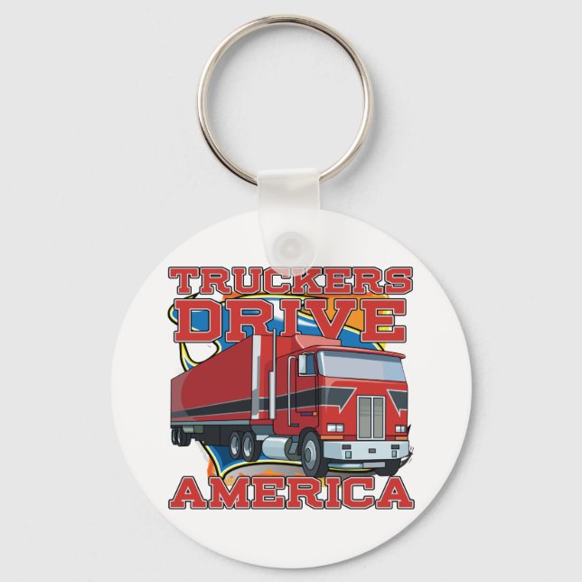 Truckers Drive America Nyckelring (Framsida)