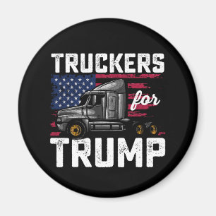 Truckers For Trump Presidentval Retro Magnet