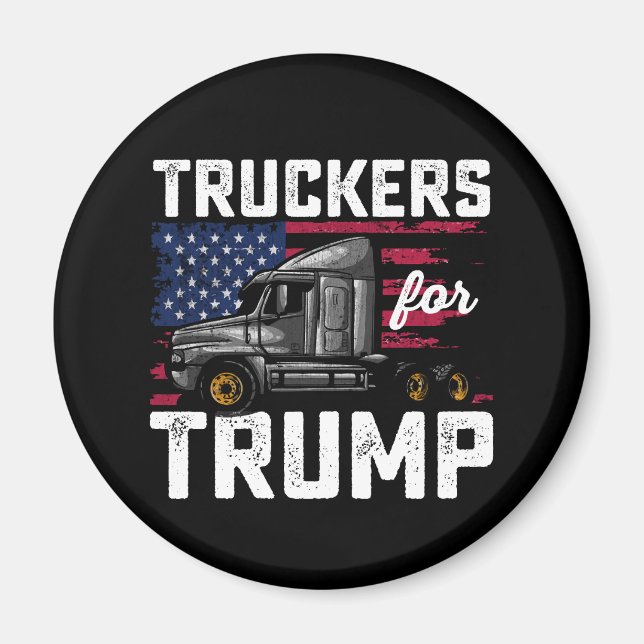 Truckers For Trump Presidentval Retro Magnet (Framsidan)