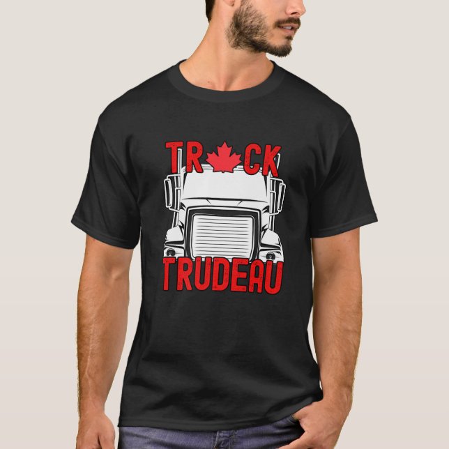 Truckers Freedom Convoy 2022 Lastbil Trudeau Manda T Shirt (Framsida)