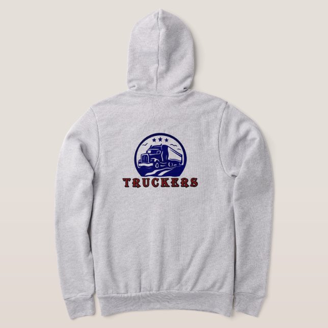 Truckers Hoodie T Shirt (Laydown Baksida)