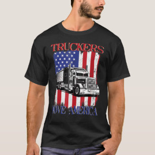 Truckers Move America American Truckin Driver 18 w T Shirt