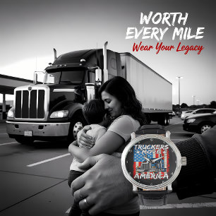 Truckers Move America: Distressed Flag Stil Armbandsur