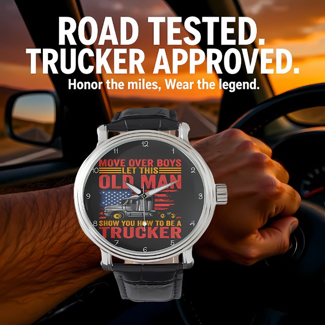 Truckers Move America: Flag Background Armbandsur (Skapare uppladdad)