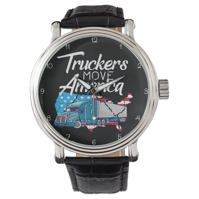 Truckers Move America: Flag Silhouette Armbandsur (Framsida)