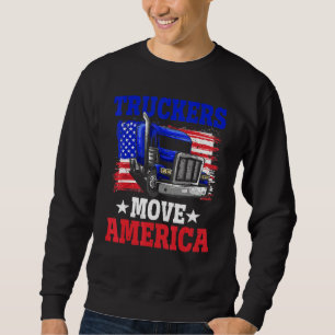 Truckers Move America Pride American Flagga 4t Lång Ärmad Tröja