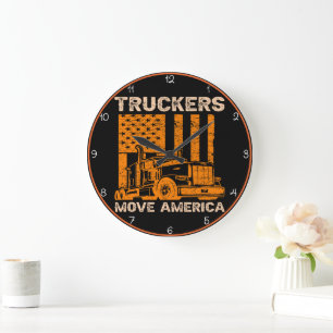 Truckers Move America: Pridet Orange Stor Klocka