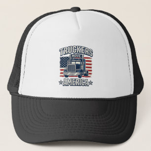 Truckers Move America Vintage Truck T-Shirt Design Keps