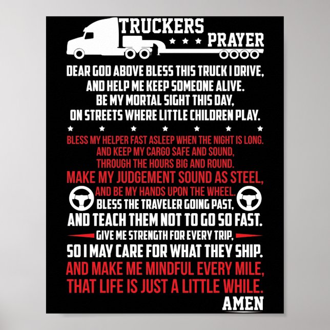 Truckers Prayer Poster (Framsidan)