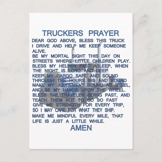 Truckers Prayer Vykort (Framsida)