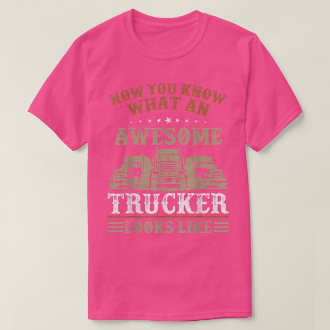 Truckers What An Awesome Trucker Looks Like Truck  T Shirt (Design framsida)