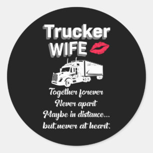 Truckers Wife Kärlek Lastbil-förare Truckers Gift Runt Klistermärke