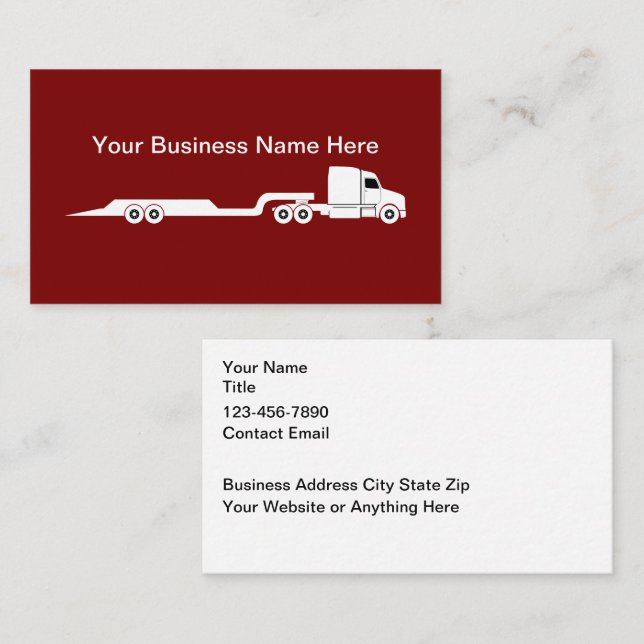 Trucking And Freight Courier Business Cards Visitkort (Fram/baksida)
