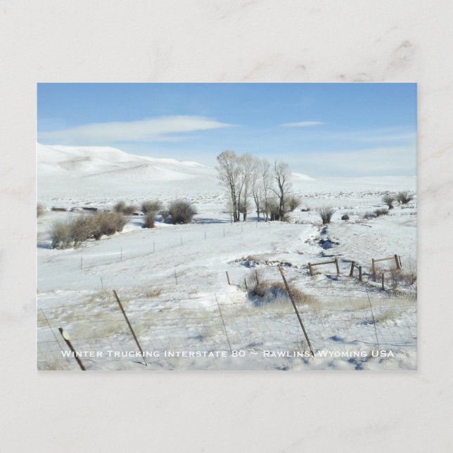 Trucking Interstate 80 Rawlins Wyoming USA Vykort (Framsida)