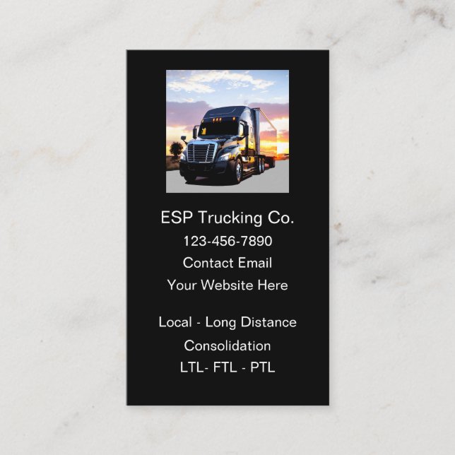 Trucking Services Simple Business Cards Visitkort (Framsida)
