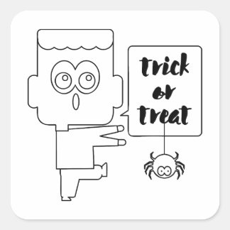 Truco o trato fyrkantigt klistermärke