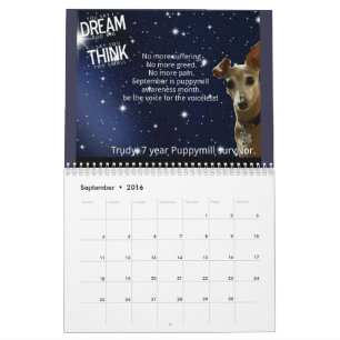 Trudys kalender 2016 för Puppymill medvetenhet!