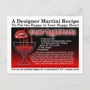 True Bloodtini Halloween Martini Recipe-vykort Vykort