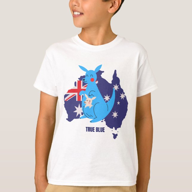True Blue Australia Kangaroo T-Shirt (Framsida)