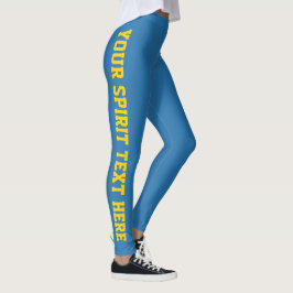 True Blue Guld Anpassningsbar School Spirit Text L Leggings