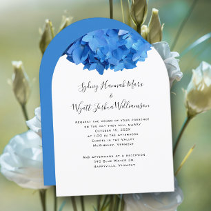 True Blue Hydrangea Bröllop, par inbjudningar