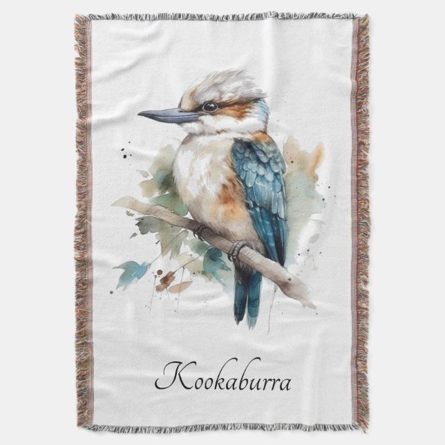 True Blue Kookaburra, anpassningsbar Filt (Framsidan Vertikal)