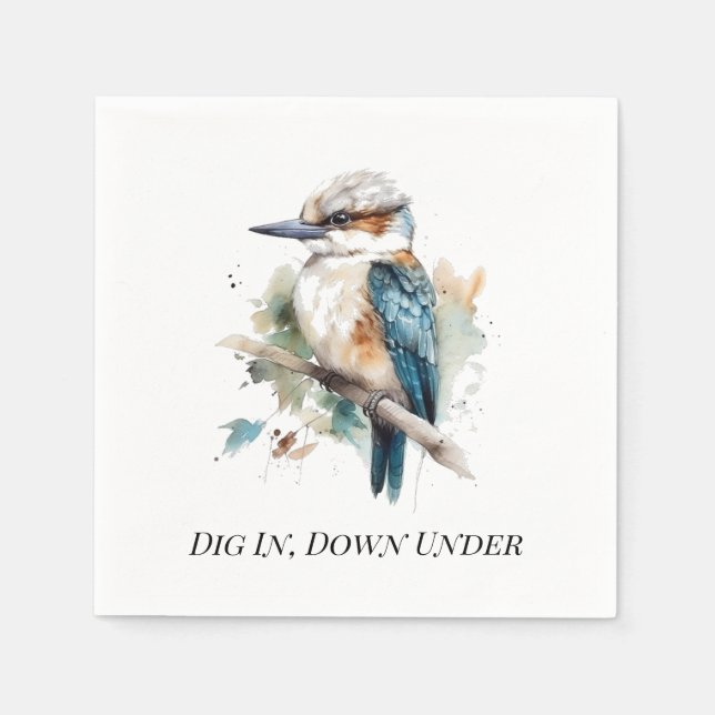 True Blue Kookaburra, anpassningsbar Pappersservett (Framsidan)