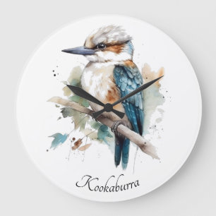 True Blue Kookaburra, anpassningsbar Stor Klocka