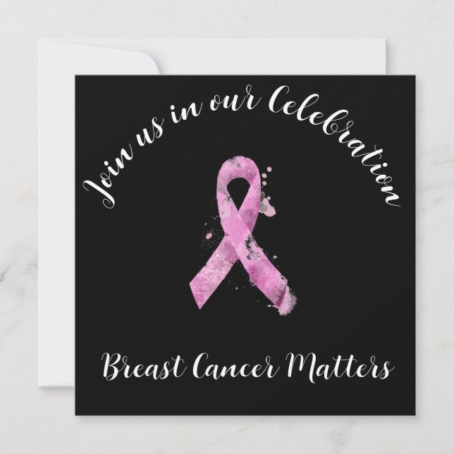 True Breast Cancer Pink Ribbon Party Inbjudningar (Framsida)