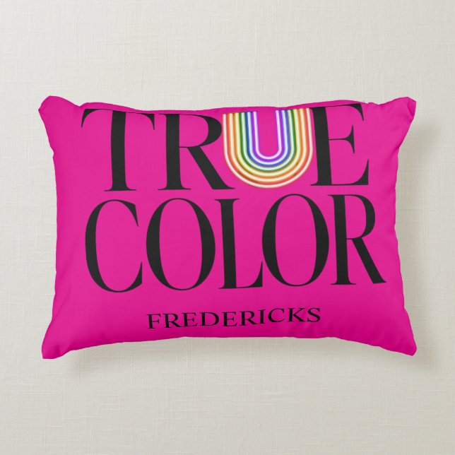 True Colors Editorial Anpassad Typsnittsdesign Prydnadskudde (Framsidan)