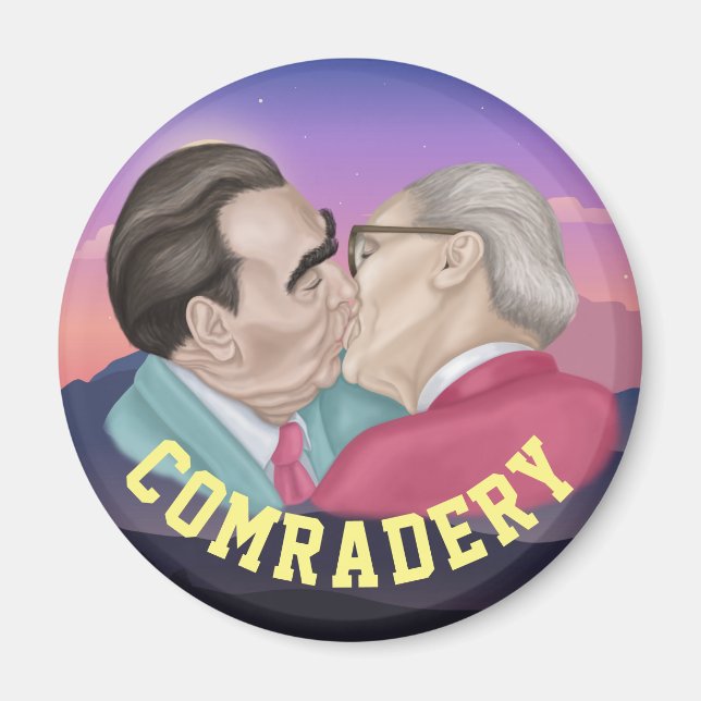 True Comradery - Brezhnev kyssar Honecker Magnet (Framsidan)