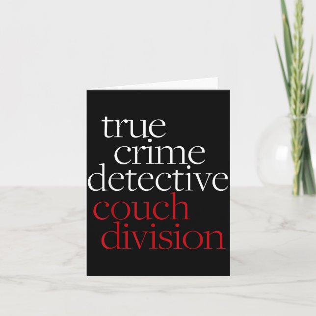 True Crime Detective Couch Di Fun Crime Fan Introv Kort (Framsida)