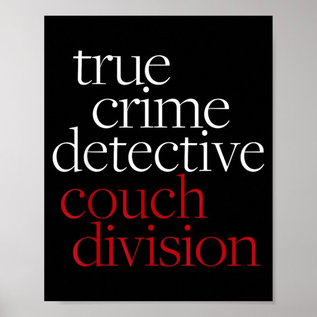 True Crime Detective Couch Di Fun Crime Fan Introv Poster (Framsidan)