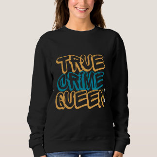True Crime Drottning Retro Neon Typografi Design T Shirt
