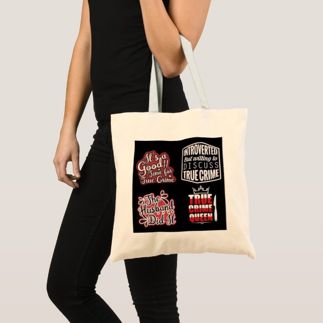 True Crime Fanatic Tote Bag Tygkasse (Framsida (produkt))