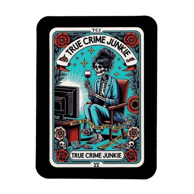 True Crime Junkie Tarot Card Magnet (Vertikal)