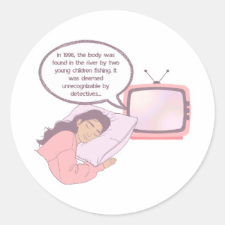 True Crime Lover Minimalist Design | Dark Humor Runt Klistermärke