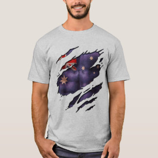 True Färg Aussie Flagga Tear Tee Shirt
