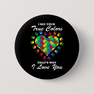True Färg Heart Puzzle Coola Autism Awareness Gif Knapp