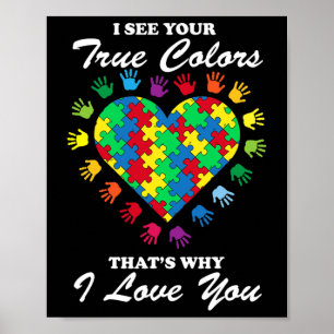 True Färg Heart Puzzle Coola Autism Awareness Gif Poster