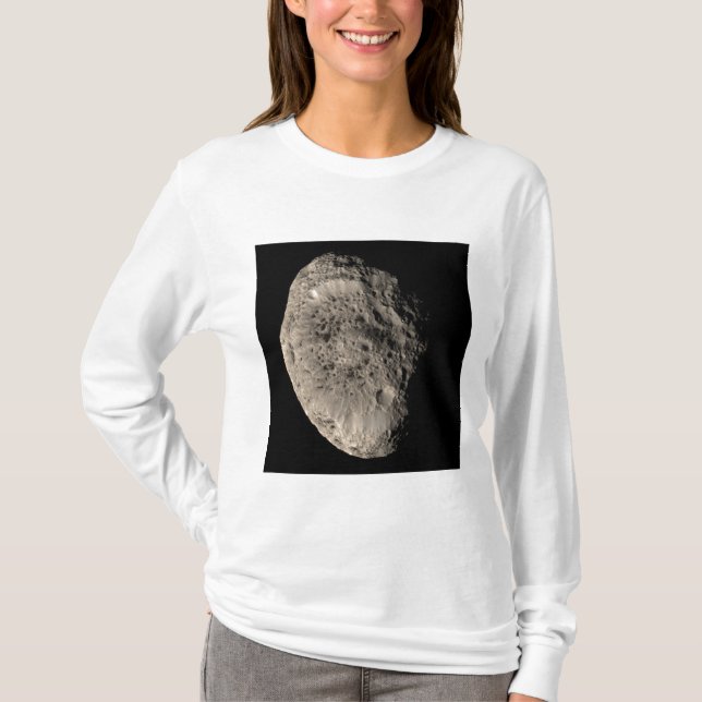 True färg-mosaik av Saturns måne Hyperion Tee (Framsida)