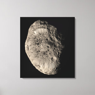 True färgmosaiken av Saturns måne Hyperion Canvastryck
