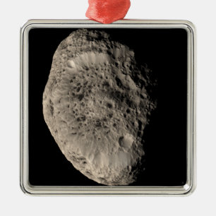True färgmosaiken av Saturns måne Hyperion Julgransprydnad Metall