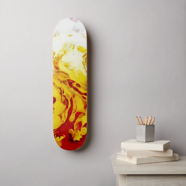 True Flames guld Red white lila fire Mini Skateboard Bräda 18,5 Cm (Väggkonst)
