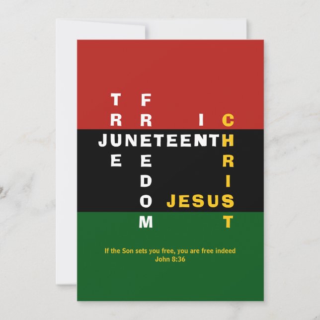 TRUE FREEDOM IN CHRIST Christian Junetth Card (Framsida)