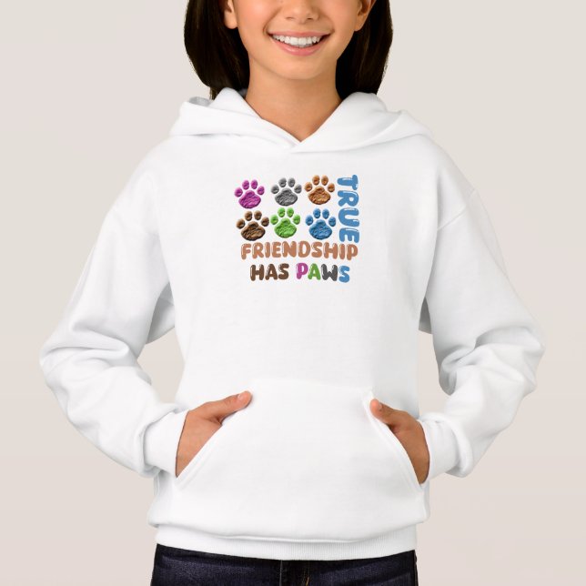 True Friendship Has Paws T Shirt (Framsida)